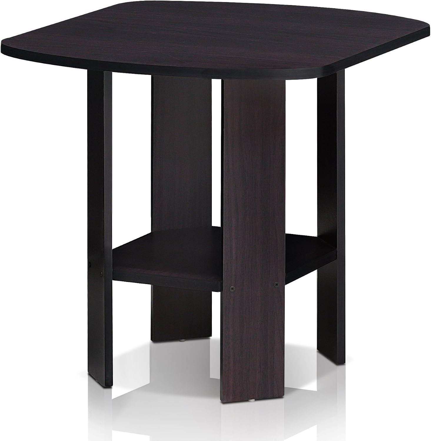 Furinno SIMPLE DESIGN Side Table, 2-Tier Modern End Table with Soft Edges, Open Shelves Night Stand, Bedside Table, for Living Room, Bedroom, French Oak