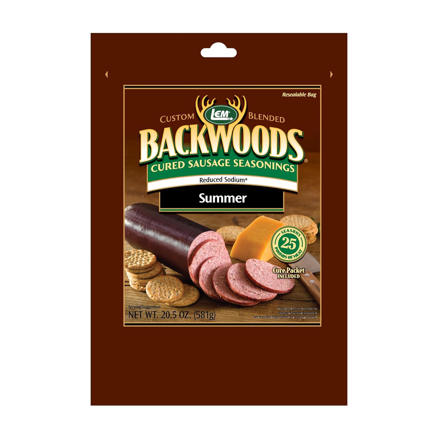 LEM Backwoods Cured Sausage Seasoning with Cure Packet, Jalapeno Summer Sausage