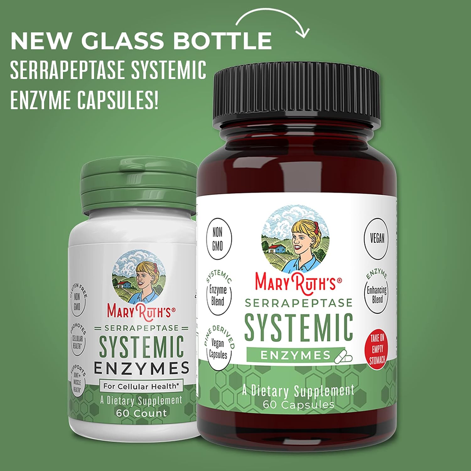 MaryRuth's Serrapeptase Enzymes Capsules, 60 Count, Vegan