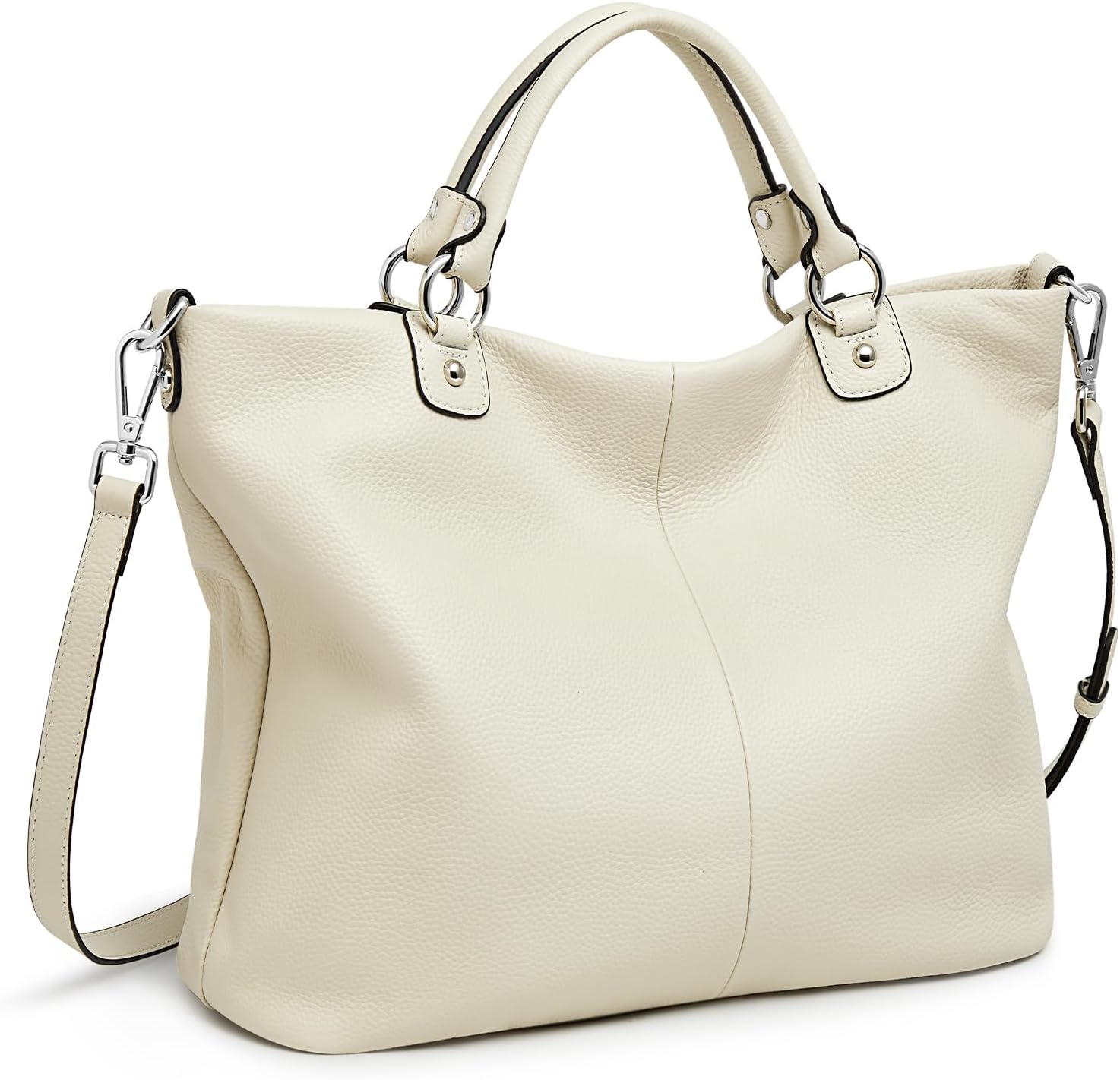 Kattee Genuine Leather Tote Purse for Women, Top Handle Satchel | Soft genuine leather tote with roomy storage and versatile carry for work, shopping, and travel.