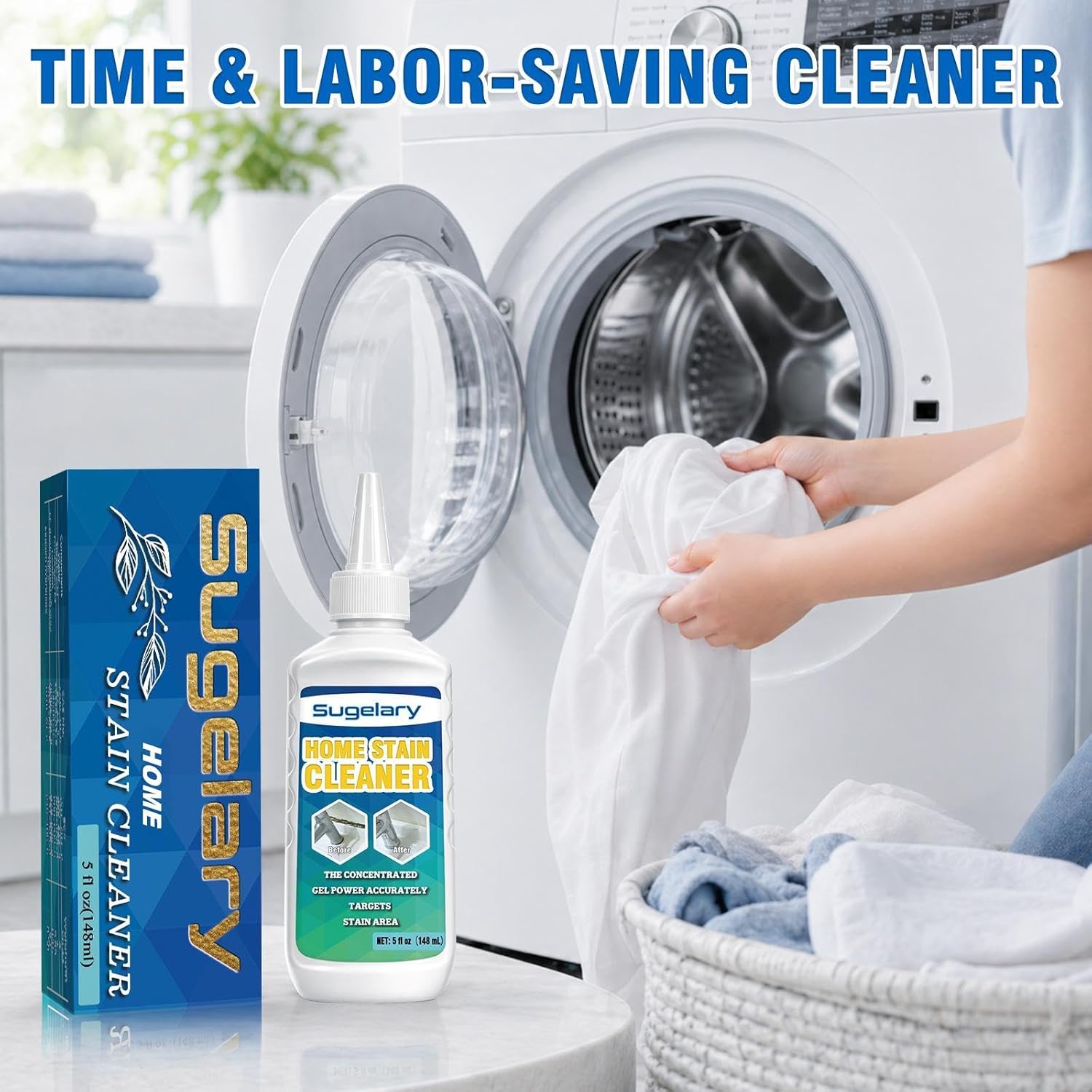 Sugelary Mold Stain Cleaner, 5 fl oz Mold Stain Cleaner Gel for Washing Machine, Home Stain Cleaning Gel for Fridge, Tile, Grout