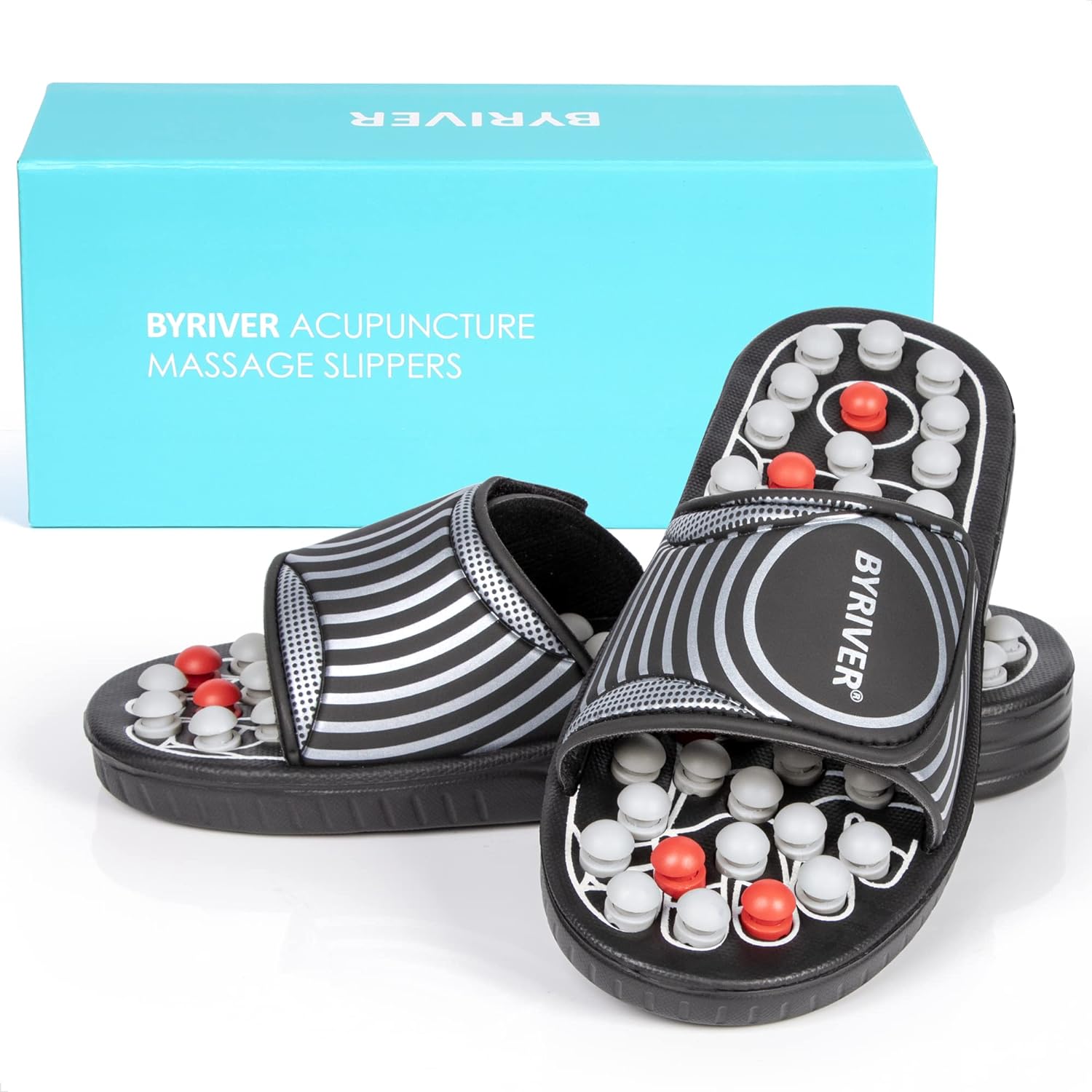 BYRIVER Blood Circulation Foot Massager for Healthy Leg Feet, Cold Leg Therapy Massage Tools, Healthcare Slippers Sandals Shoes