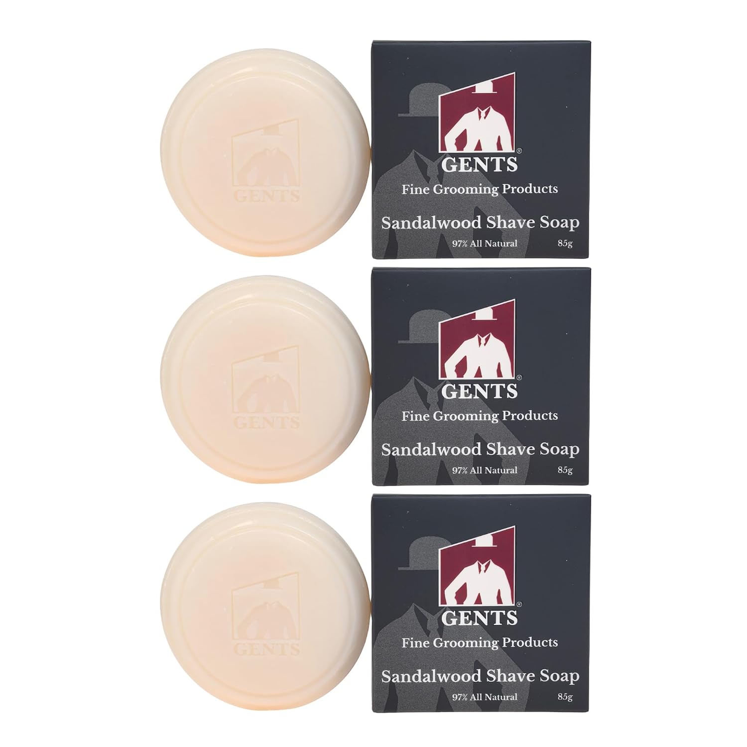 GENTS Men’s Shave Soap, 97% Natural Cedar Pine Scent, Rich Lather Wet Shaving, Traditional Shaving Soap for Men, 3oz Puck