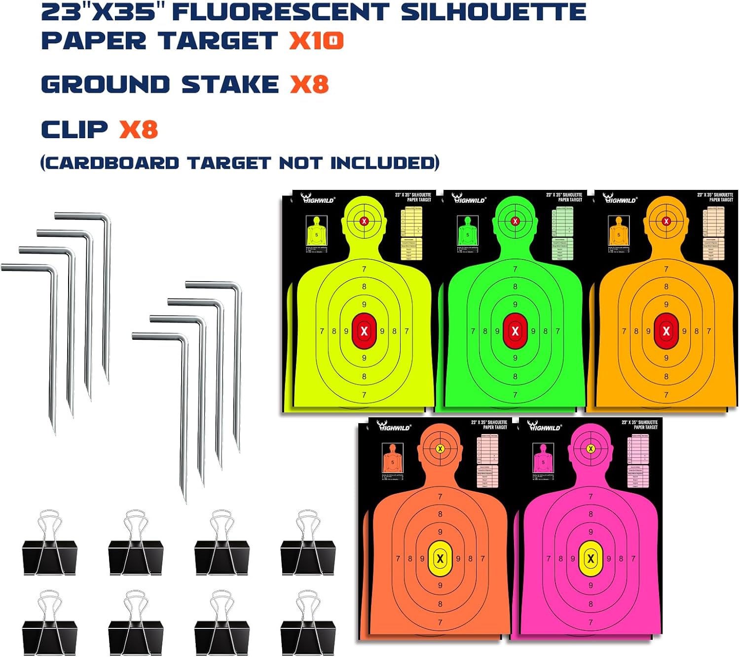 Highwild Adjustable Target Stand Base for Paper Shooting Cardboard Silhouette H Shape Stand Base for Shooting Range 1x2 Wooden Target Station Setup