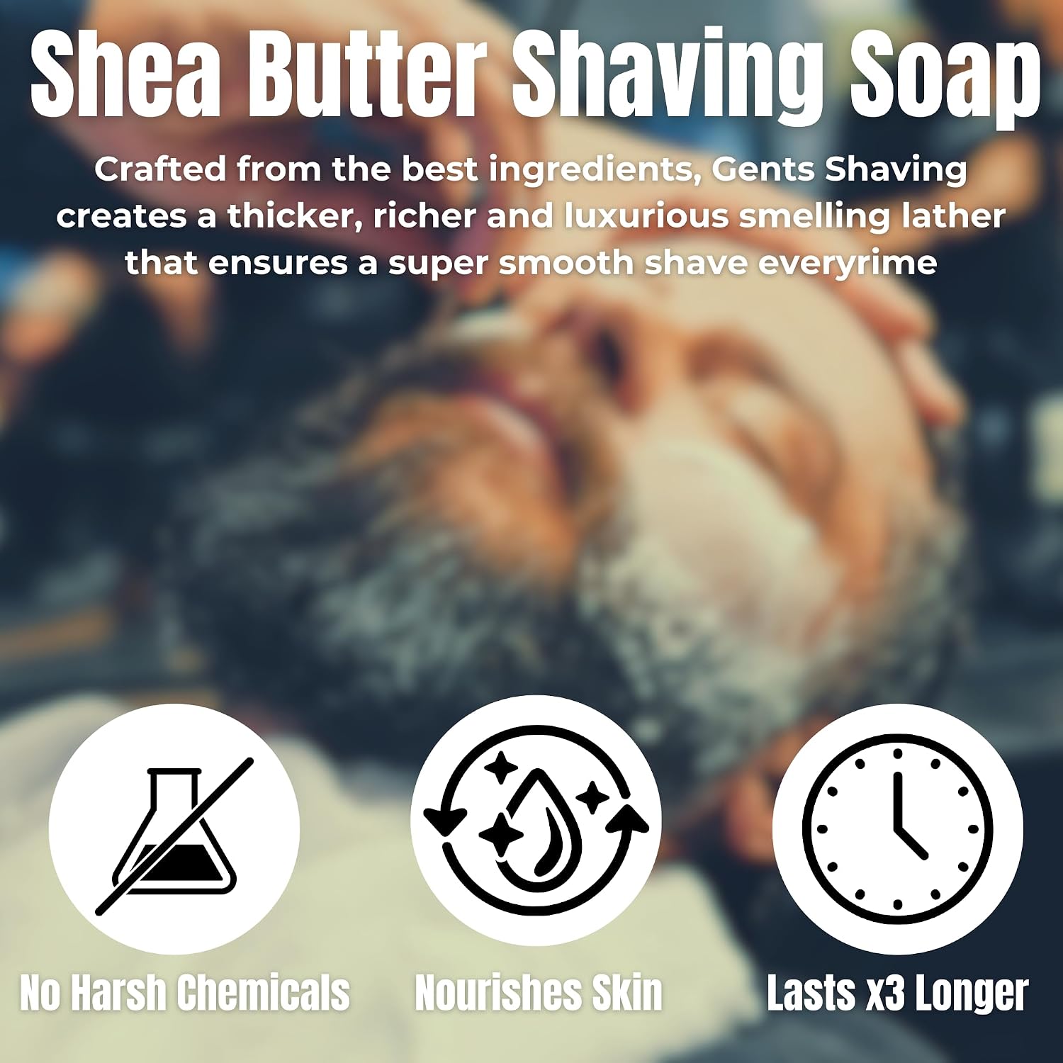 GENTS All Natural Shaving Soap Set for Men, 3 Pack Cedar & Pine, Sandalwood, Bay Rum, Shea Butter Rich Lather, Barbershop Wet Shave Grooming Kit