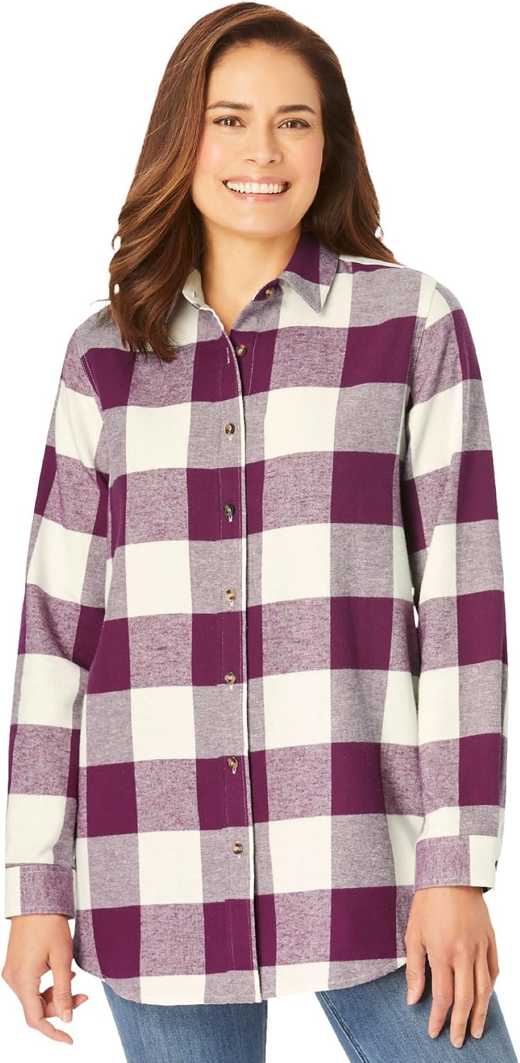 Woman Within Classic Flannel Shirt