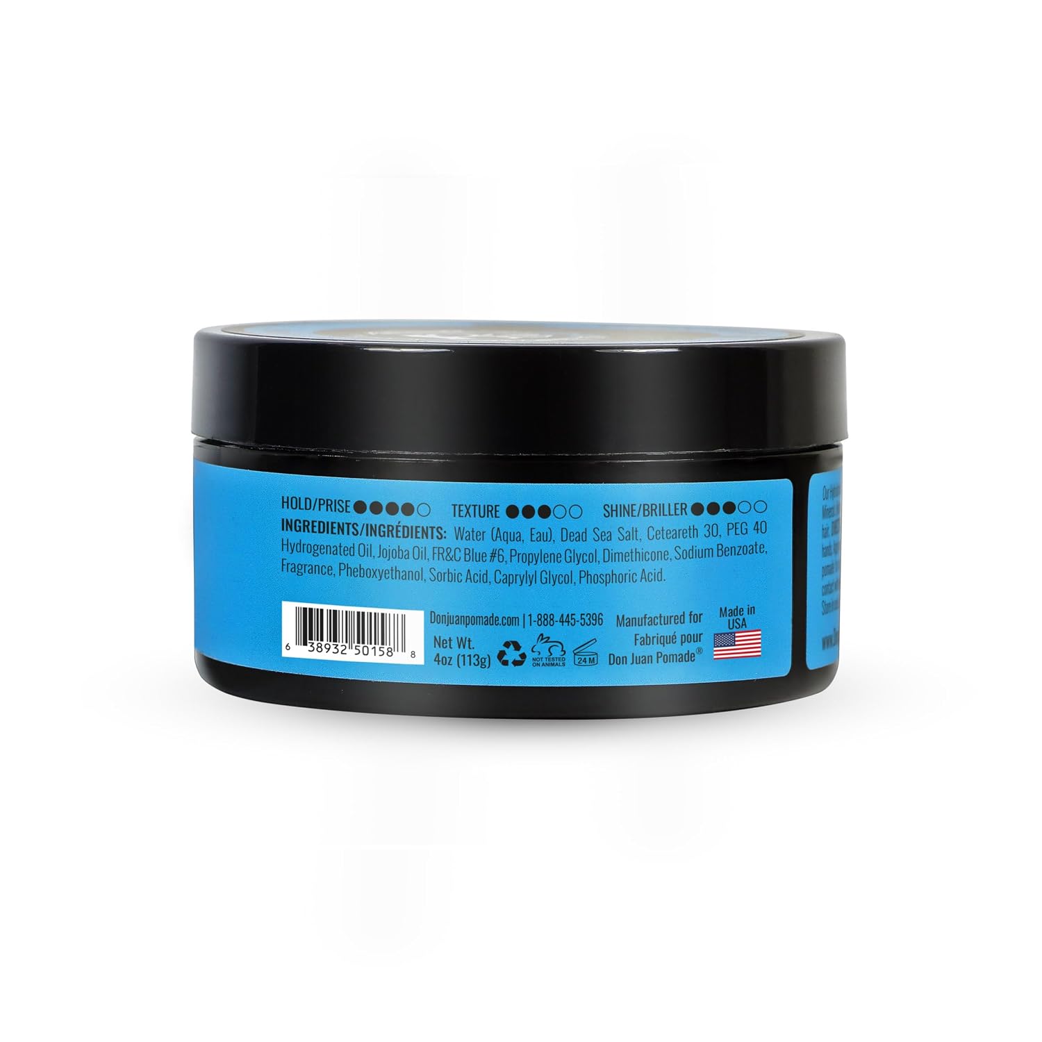 Don Juan Hybrido Pomade | Water Based | Strong Hold | High Shine | Natural Plant Extracts and Ocean Minerals | Summer Sea Breeze Scent, 4 oz.