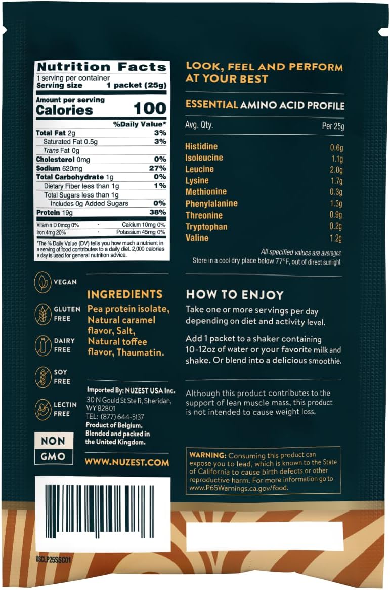 Nuzest Clean Lean Protein - Vegan Pea Protein Powder Rich Chocolate 1.1 lb | 20 Servings with 18g Protein Plant Based Protein Powder, Only 4 Ingredients, Dairy Free, Gluten Free, GMO Free, Protein Shake