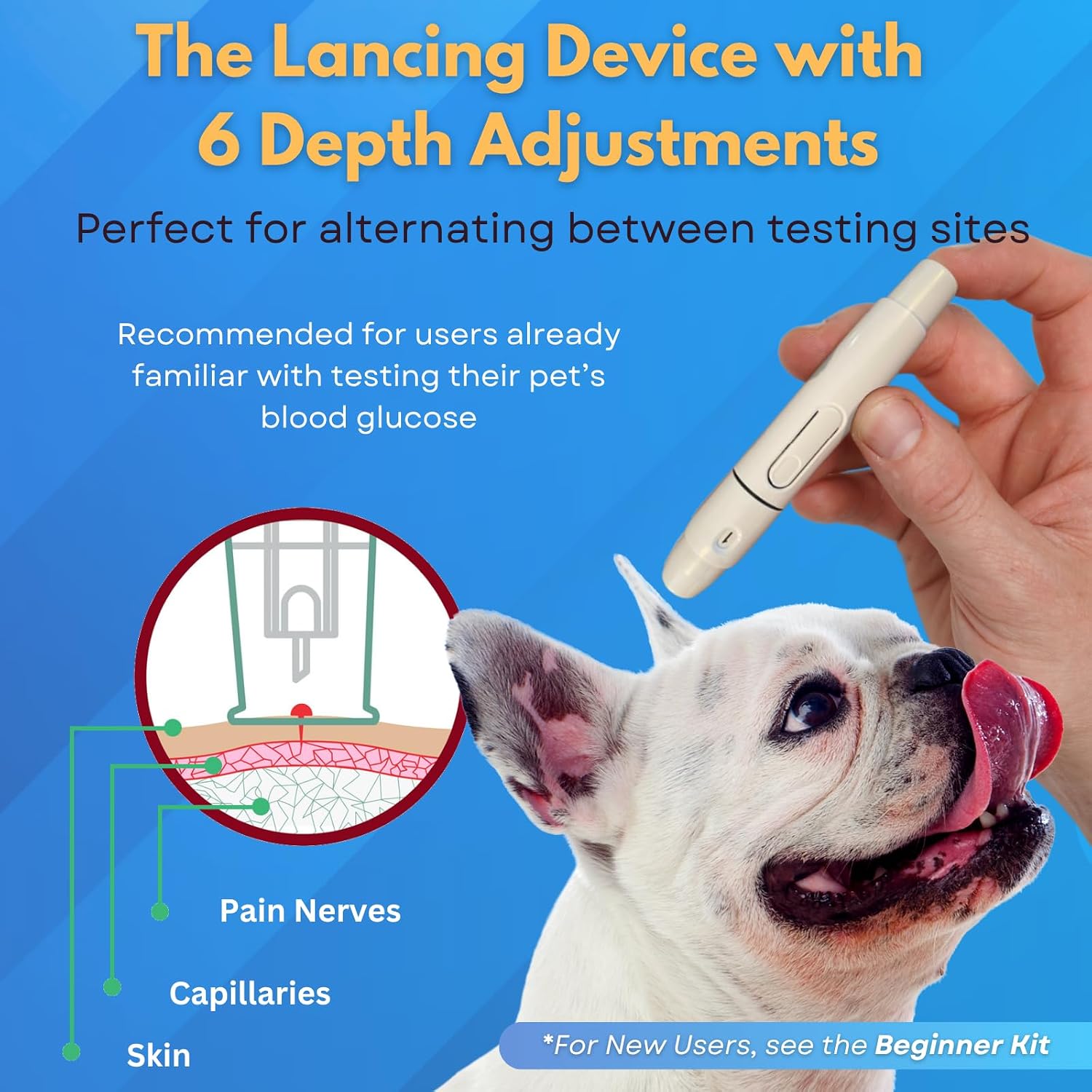 PetTest Genteel Glucose Monitor Kit for Dogs and Cats, Pain-Free Testing