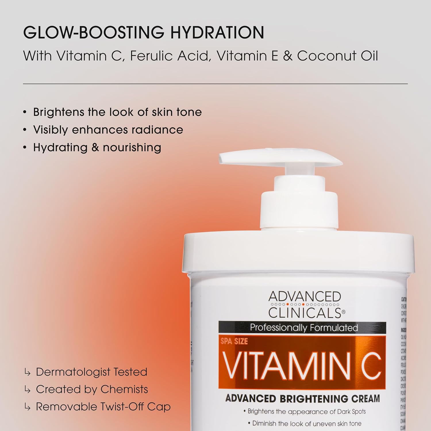 Advanced Clinicals Coconut Oil Body Cream For Women & Men | Hydrating Coconut Lotion For Extremely Dry Skin | Visible Anti Aging Body Butter Skin Care Balm Moisturizer For Hand, Heel, Feet, 16 Ounce