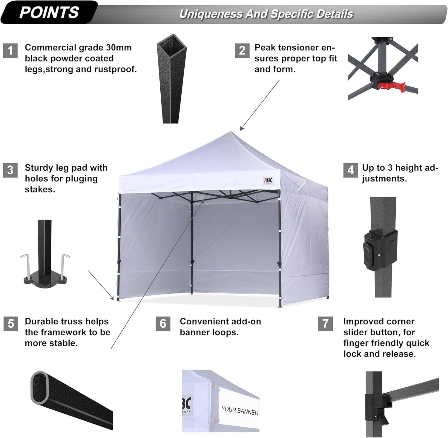 ABCCANOPY Heavy Duty Easy Pop up Canopy Tent with Sidewalls 10x20, Turquoise