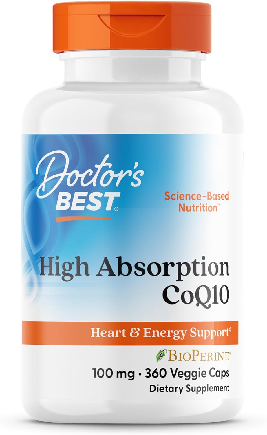 Doctor's Best High Absorption CoQ10 with BioPerine Supplement - Coenzyme Q10 Caps for Heart Health & Antioxidant Support, CoQ10 100mg for Women & Men, Non GMO, Naturally Fermented - 120 Veg Capsules