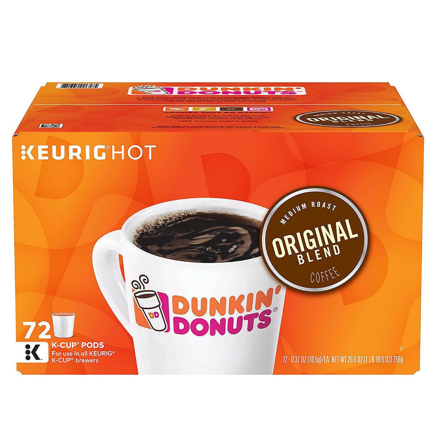 Dunkin Donuts Original Flavor Coffee K-Cups For Keurig K Cup Brewers (16 Count)