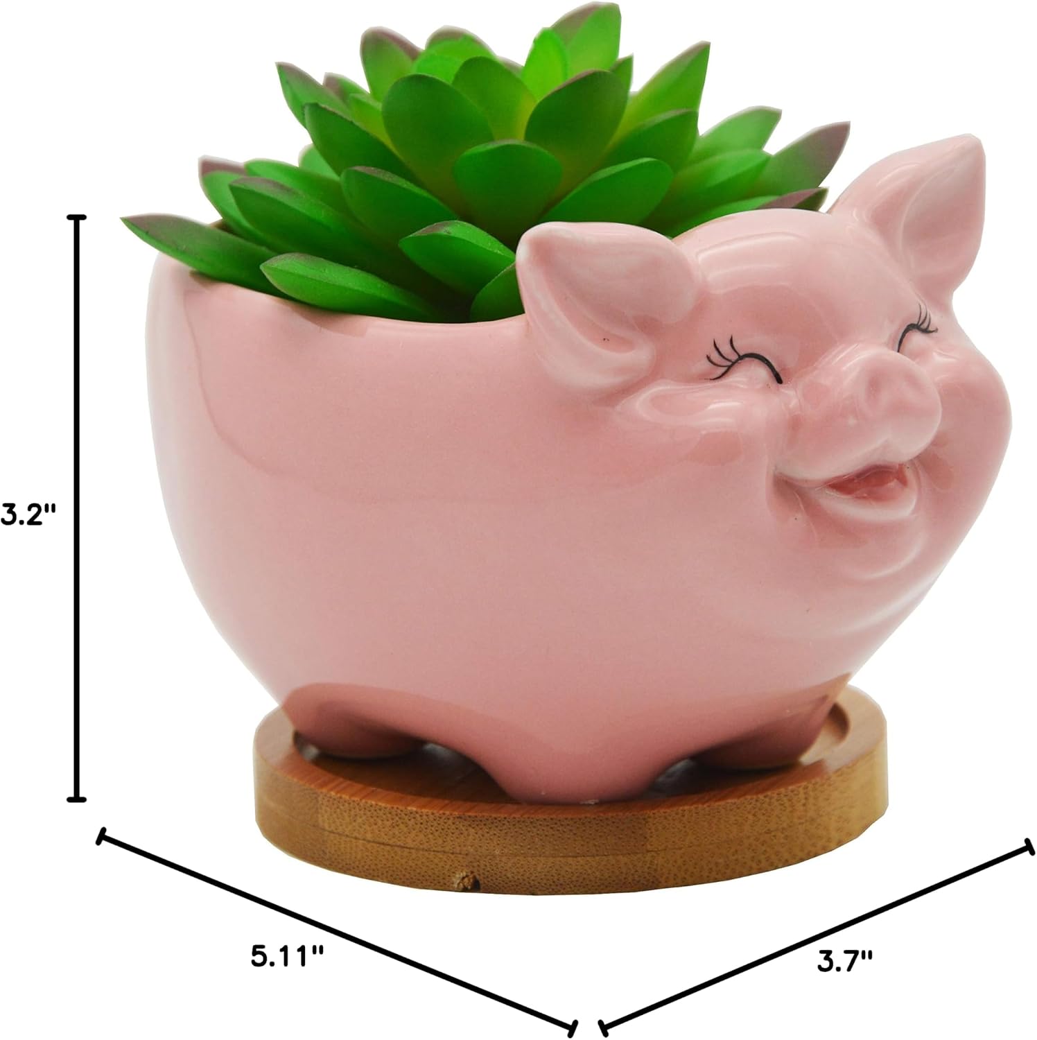 Cuteforyou Succulent Pots,Cute Animal Shaped Cartoon Ceramic Succulent Cactus Flower Planters -Plant Not Included，Cat