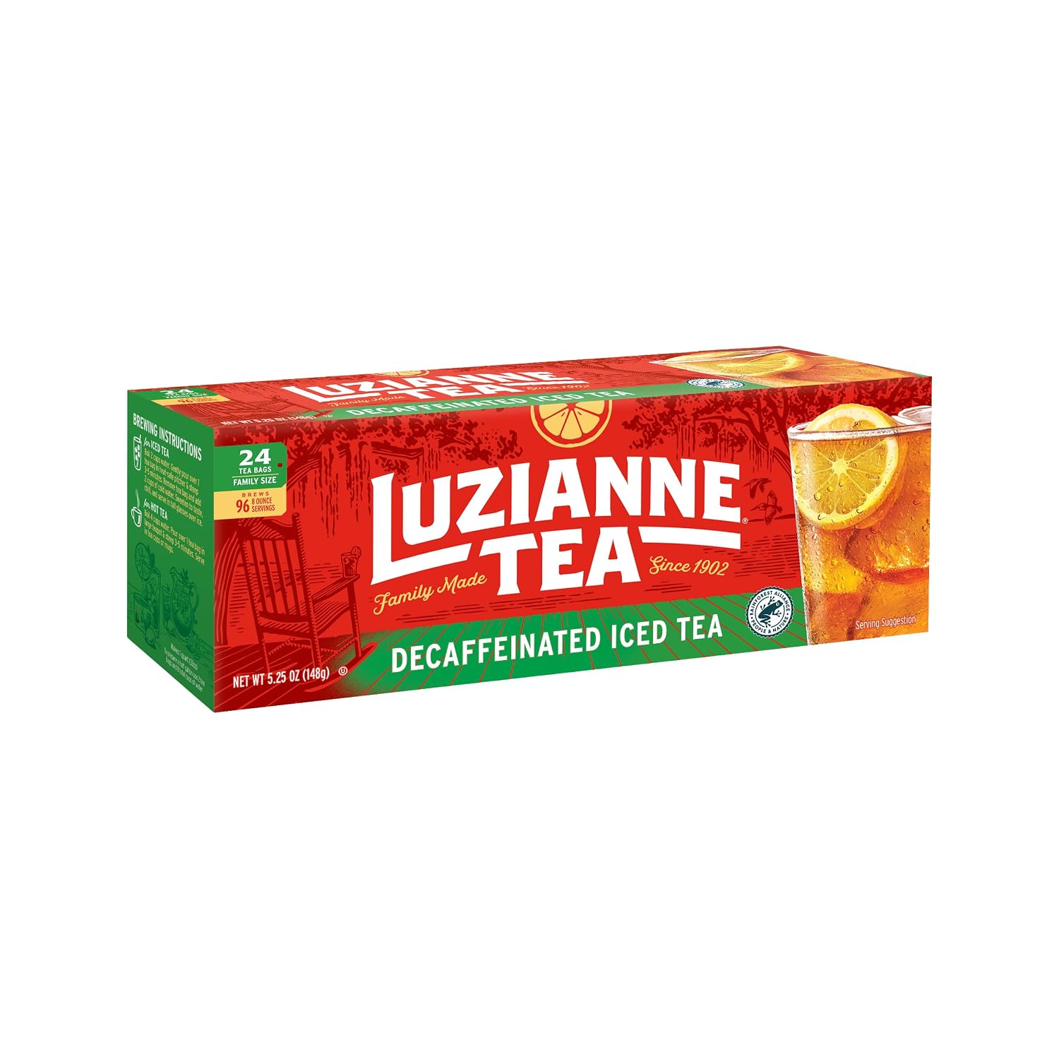 Luzianne Green Tea Bags, Family Size, 24ct Box (Pack of 1)