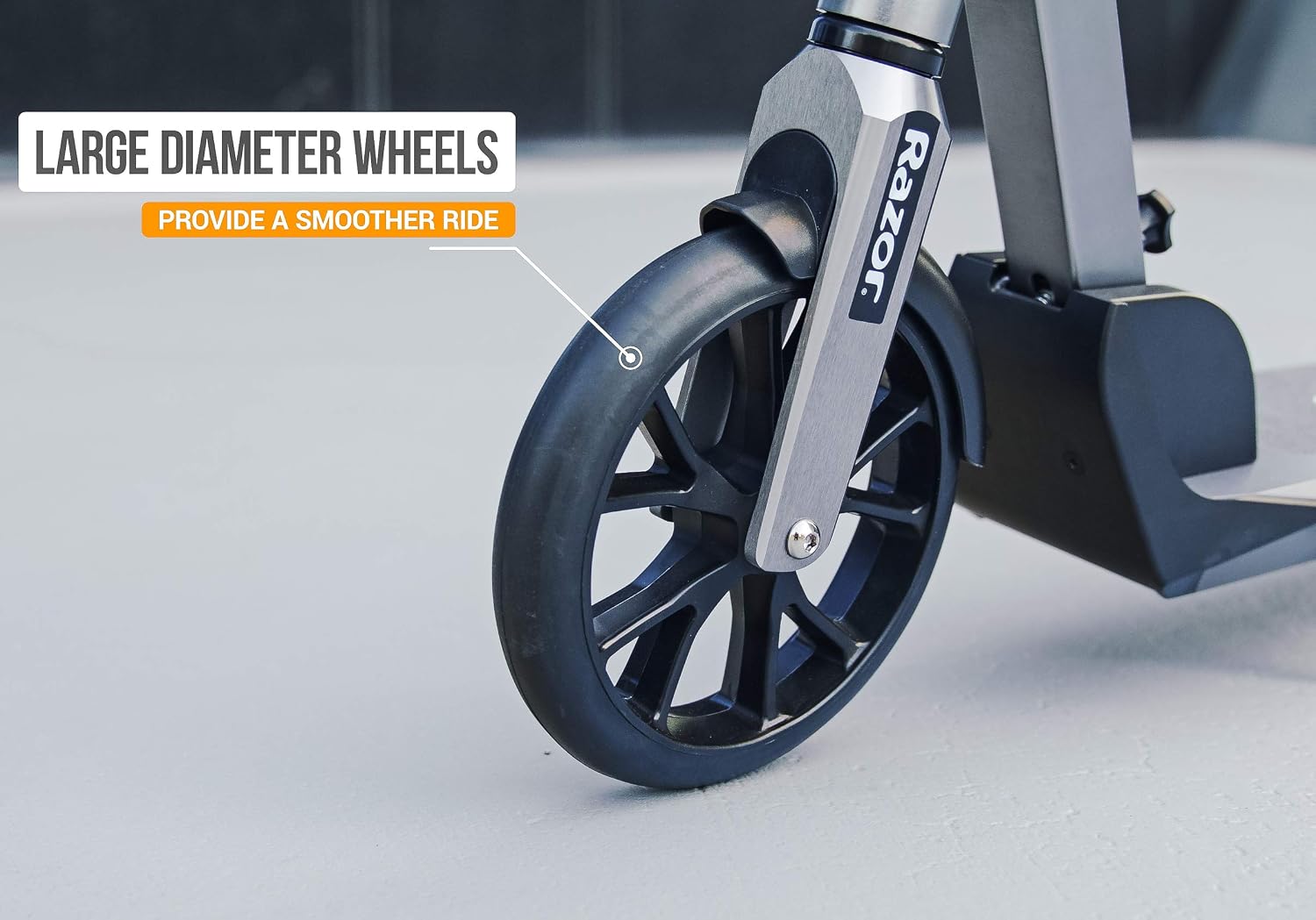Razor E Prime Adult Electric Scooter - Up to 15 mph, 8" Airless Flat-free Tires, Rear Wheel Drive, 250W Brushless Hub Motor