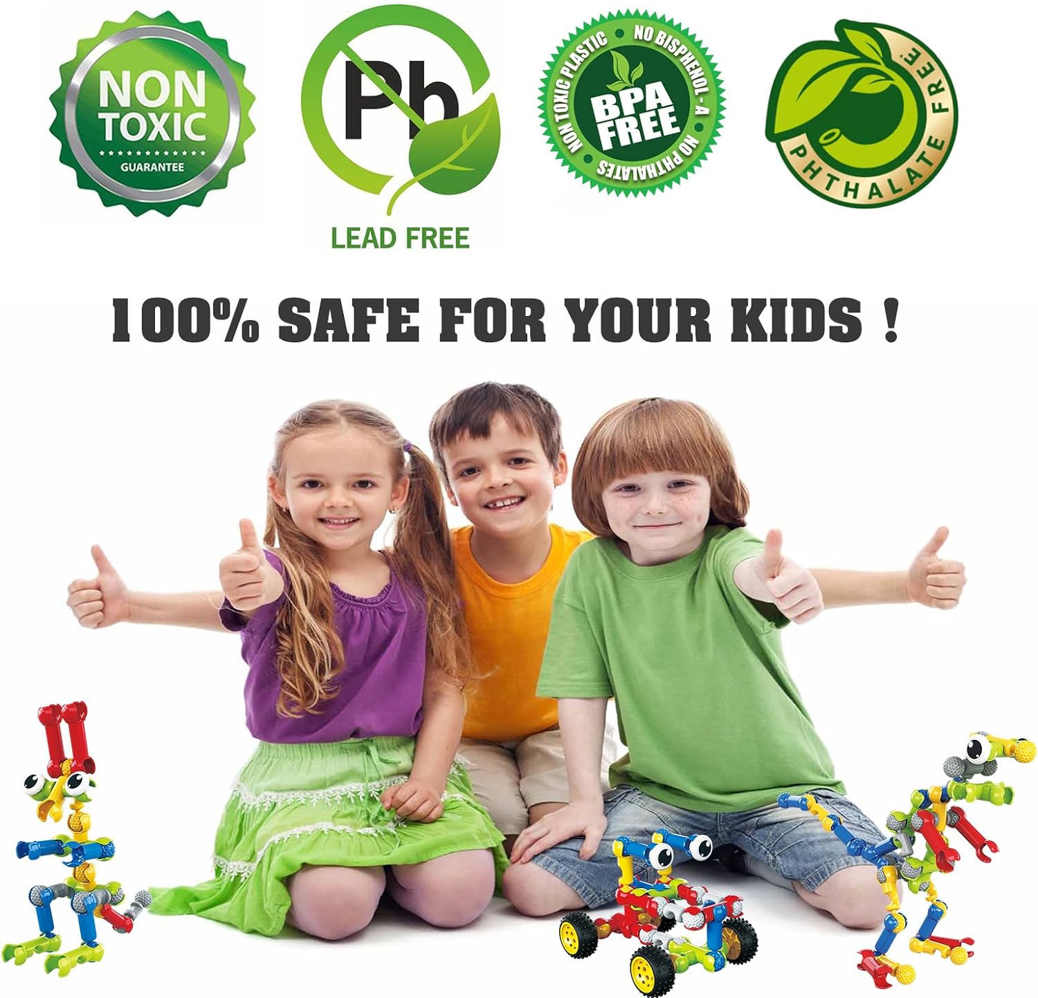 Huaker STEM Building Toys for 3 4 5 6 7 8 Year Old Boys Girls Birthday Gift