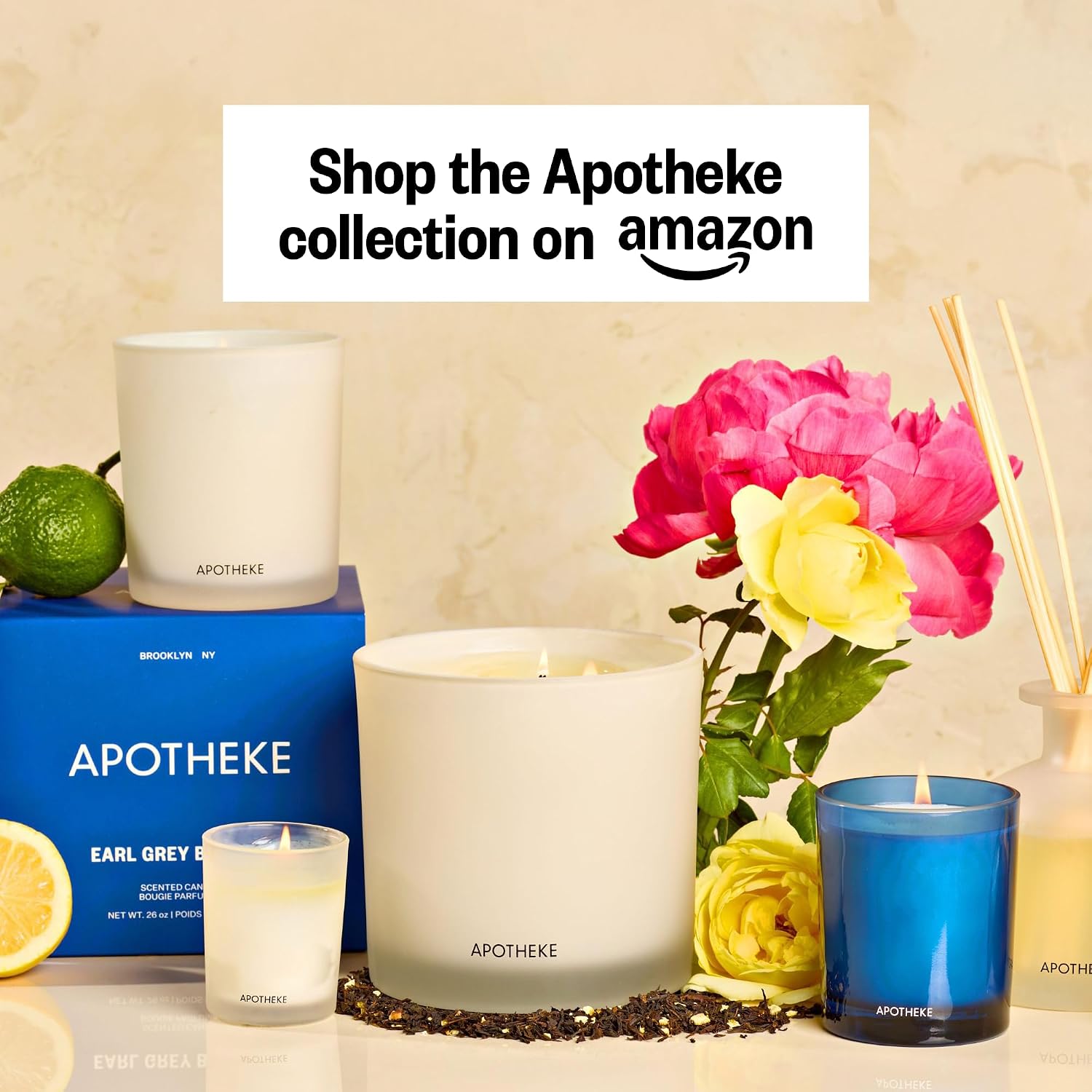 Apotheke Signature Scented Candles for Home, Canvas - 10.5 Oz | Long-Lasting Non-Toxic Soy Wax Jar Candle with Essential Oils, Large - Luxury Gift for Women & Men
