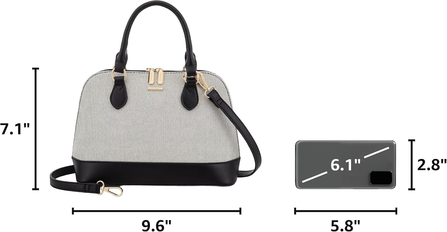 LOVEVOOK Purse for Women, Crossbody Dome Satchel Handbag with Double Zip