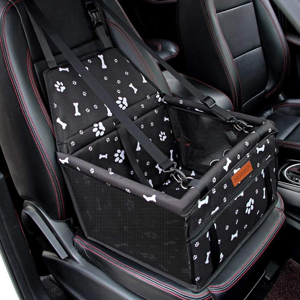 Dog Car Seat Puppy Portable Pet Booster Car Seat with Clip-On Safety Leash and PVC Support Pipe, Anti-Collapse,Perfect for Small Pets