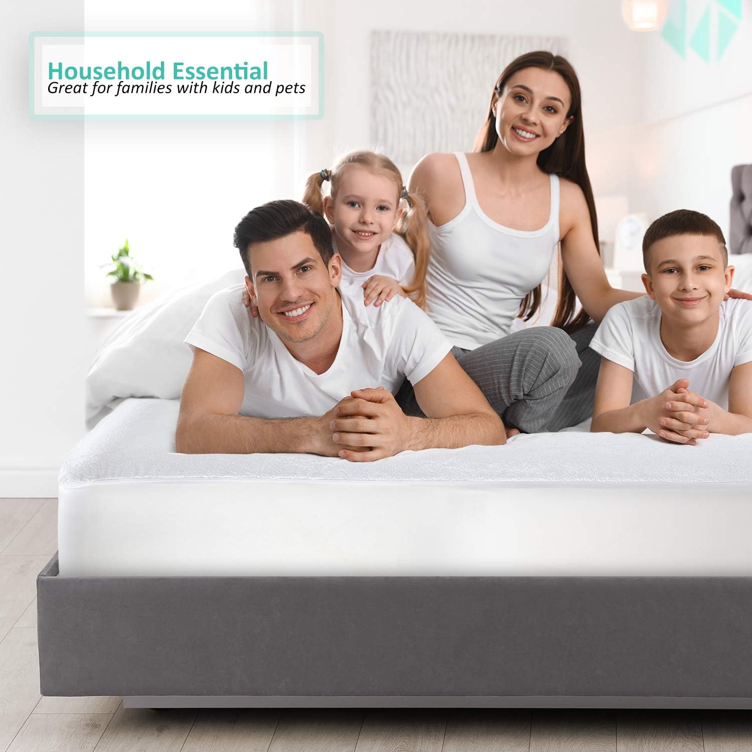 Nestl Premium Cotton Terry Mattress Protector – Soft and Waterproof Full 14 Inch Deep Pocket Mattress Protector – Breathable & Noiseless Cover
