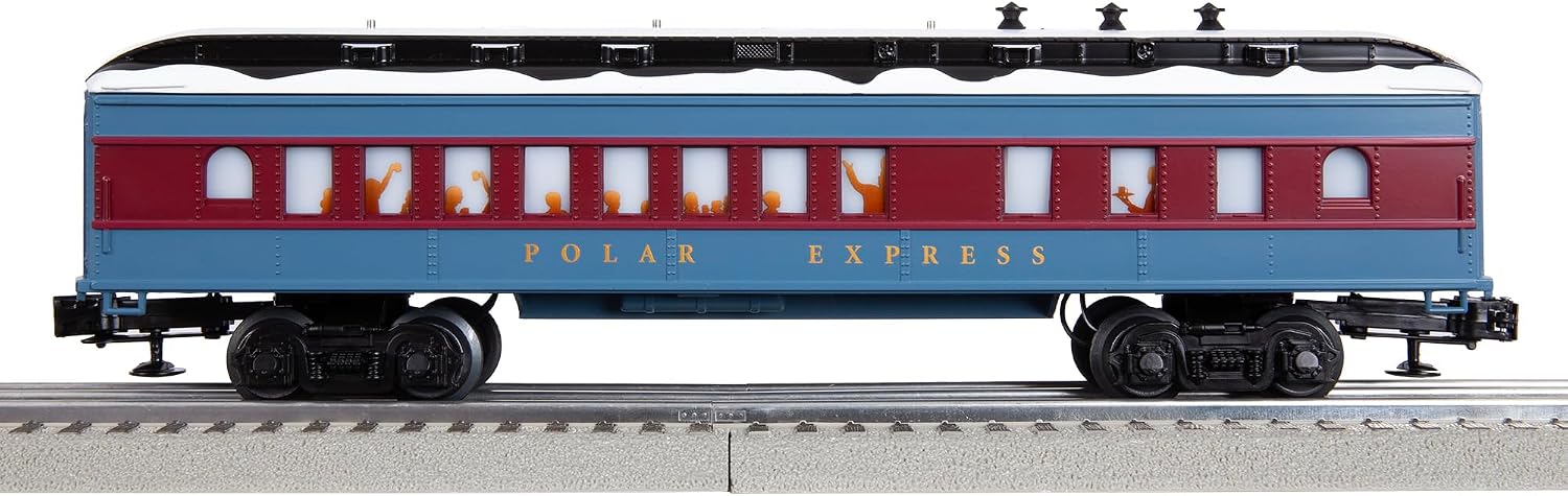 Lionel The Polar Express Diner Car – O Gauge Model Train Car with Interior Lighting, Diecast Trucks, Operating Couplers & Holiday Snow Roof, Age 14+