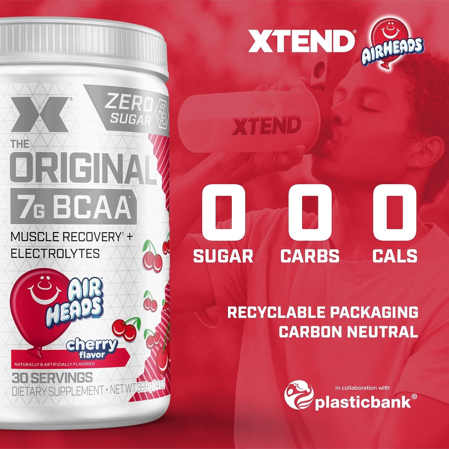 Xtend Original BCAA Powder, 7g BCAAs and 2.5g L-Glutamine for Muscle Recovery Hydration and Lean Muscle, Sugar Free Intra and Post Workout Drink with Electrolytes, Watermelon Explosion, 30 Servings