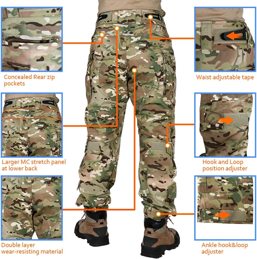 KRYDEX Tactical Men's G3 Combat Pants with Knee Pads
