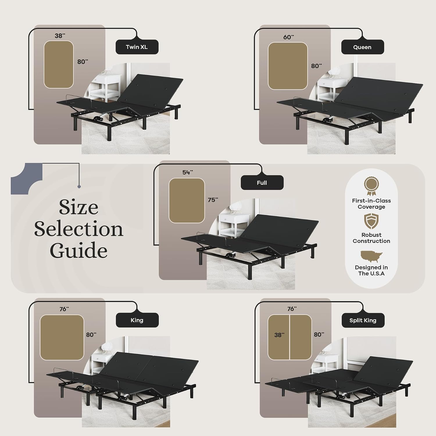 Sven and Son Essential Adjustable Bed Base (Frame) + 12 inch Memory Foam Matt (Medium), Easy Assembly, Head and Foot Lift, Memory Positions