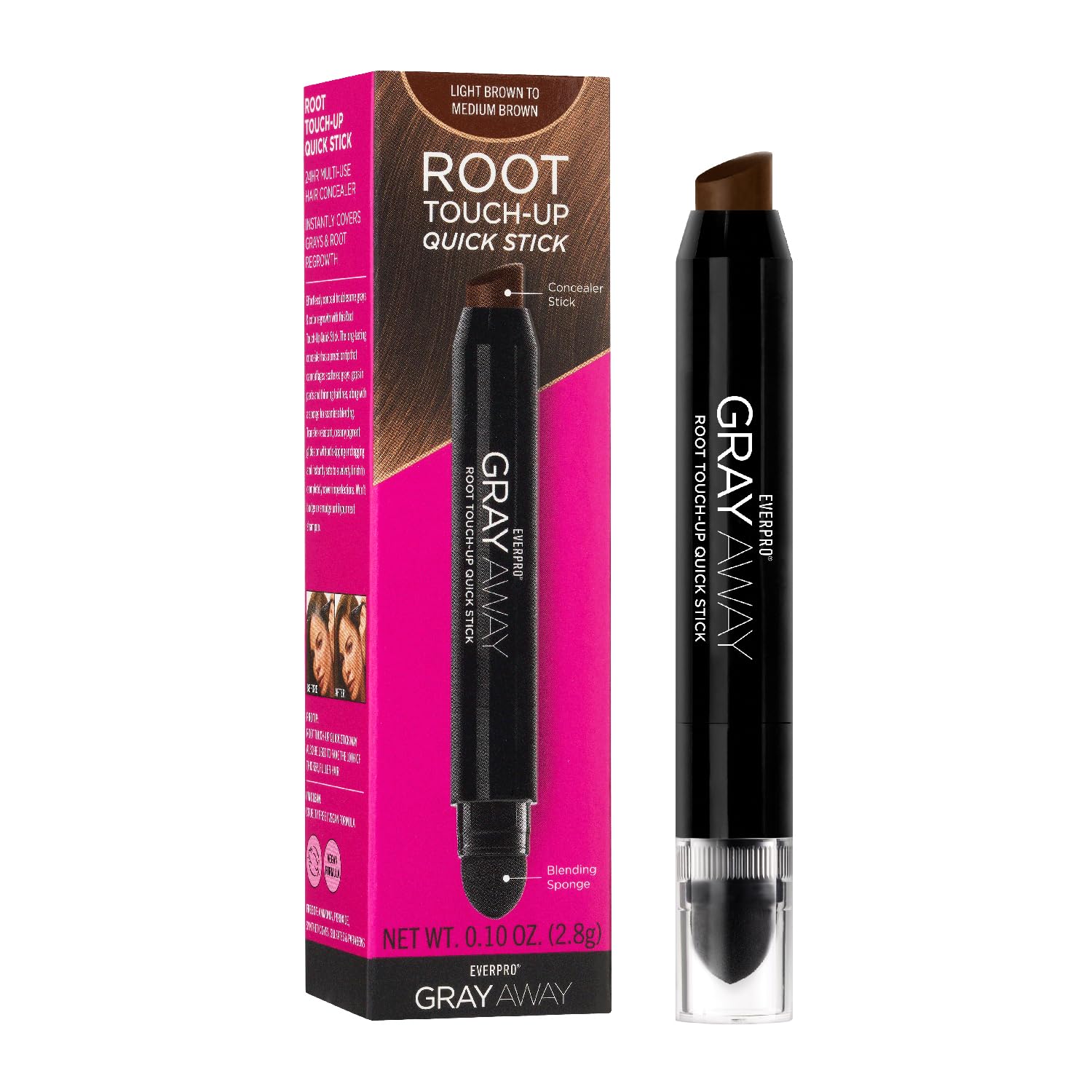 Gray Away Root Touch-Up Quick Stick, Light Brown, 0.1 oz