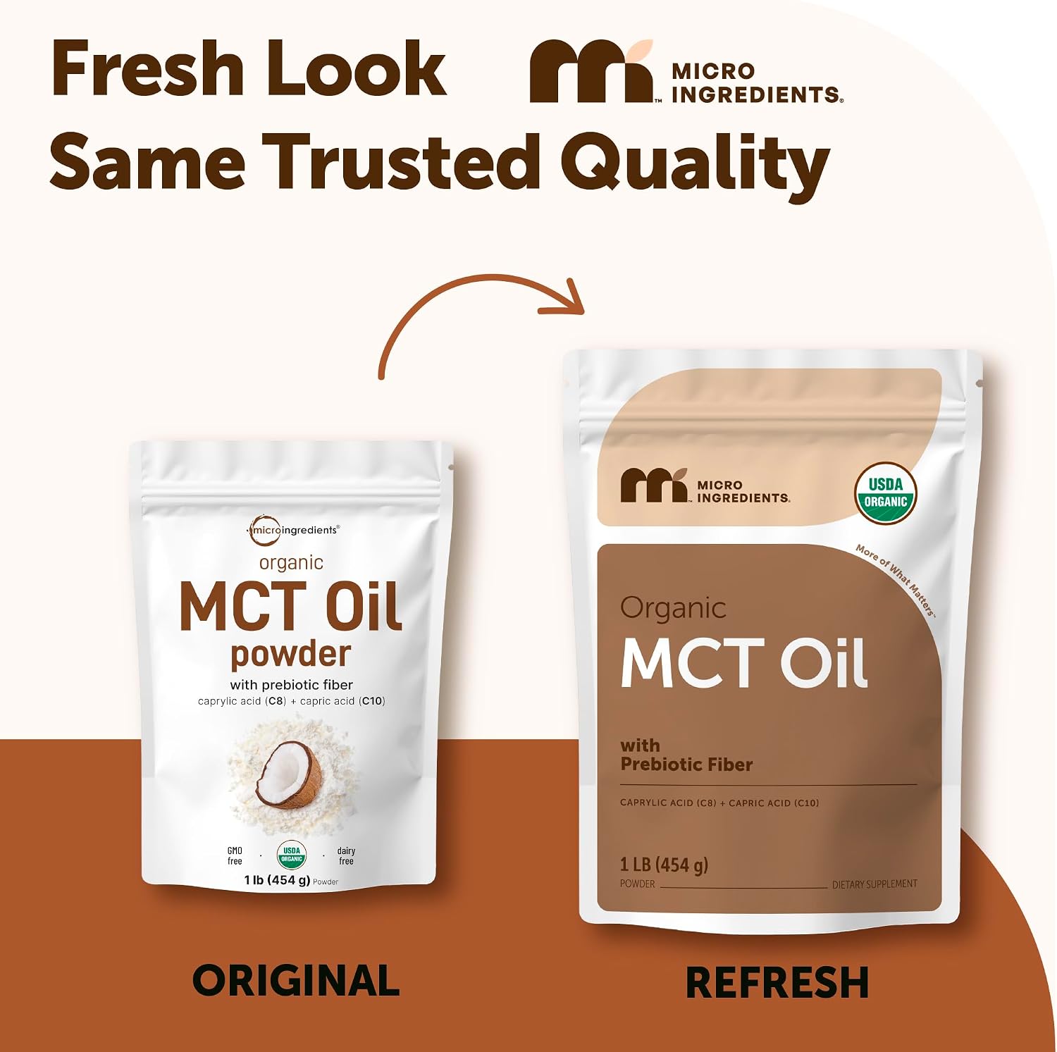 Micro Ingredients Organic MCT Oil Powder with Prebiotic Fiber