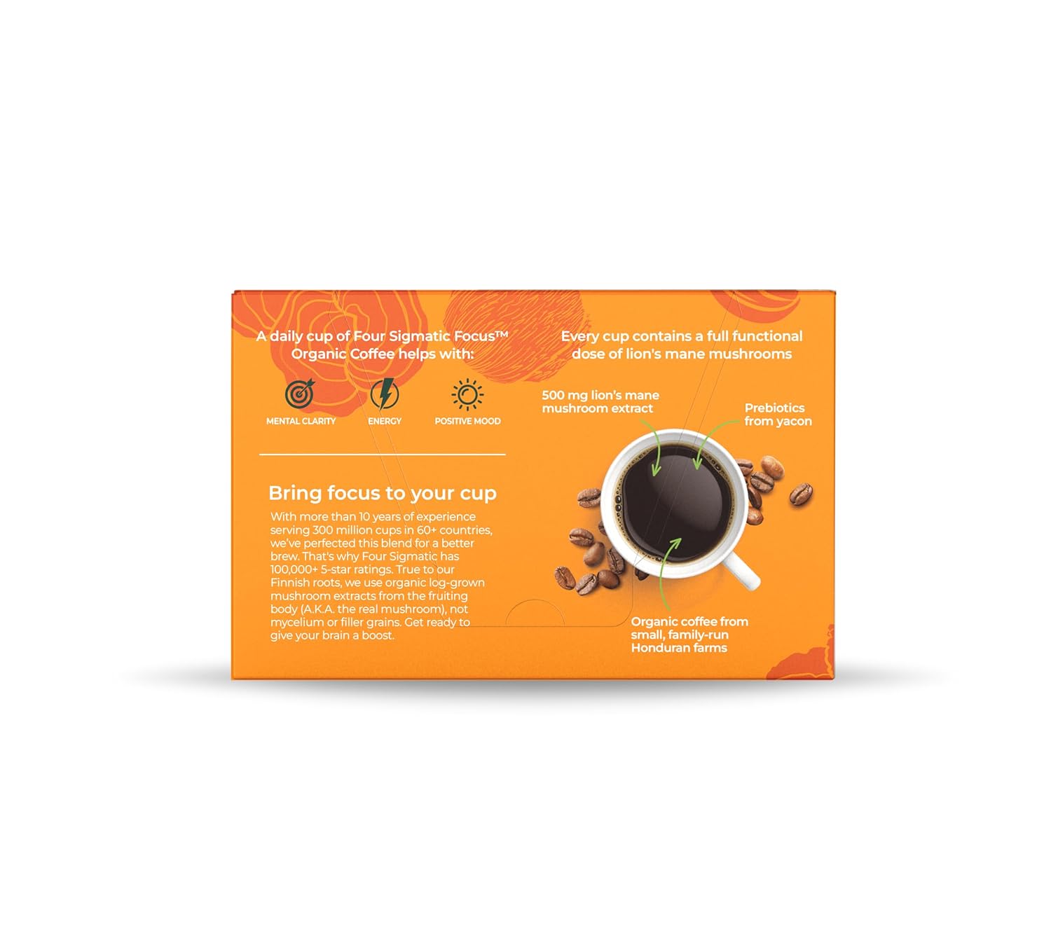 Four Sigmatic Mushroom Coffee K-Cups | Organic Dark Roast Coffee with Lion’s Mane Mushroom Powder & Yacon | Focus & Immune Support | Vegan & Keto