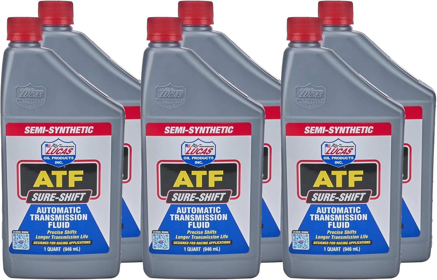 Lucas Oil 10052-PK6 Semi-Synthetic Automatic Transmission Fluid - 1 Quart,Pack of 6