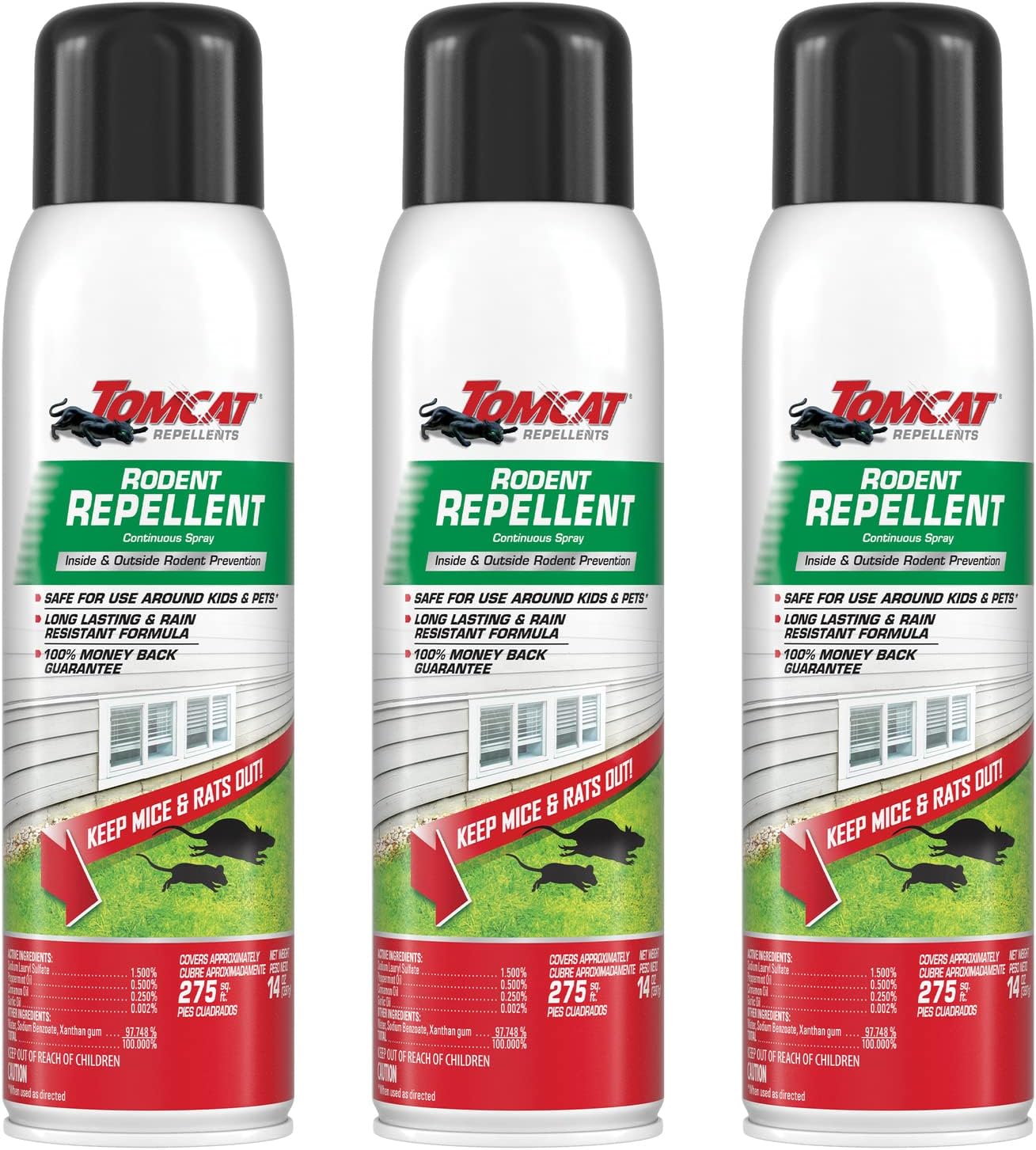 Tomcat Repellents Rodent Repellent Ready-to-Use with Comfort Wand, 1 gal. | For Indoor and Outdoor Mouse and Rat Prevention, Peppermint Oil Spray for Rodents with Cinnamon & Garlic Essential Oils