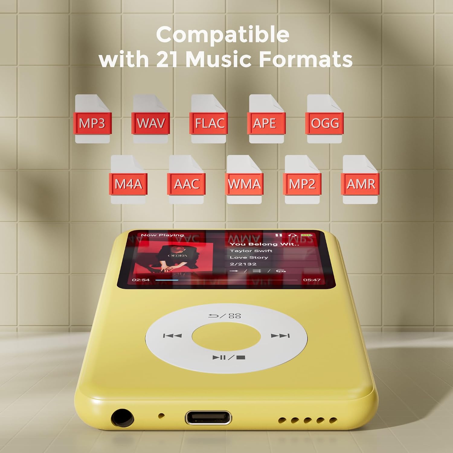 MP3 Player with Bluetooth 128GB Portable Music Digital Players Supports Playlist Audiobook Video Nice Gadget for Kids Black