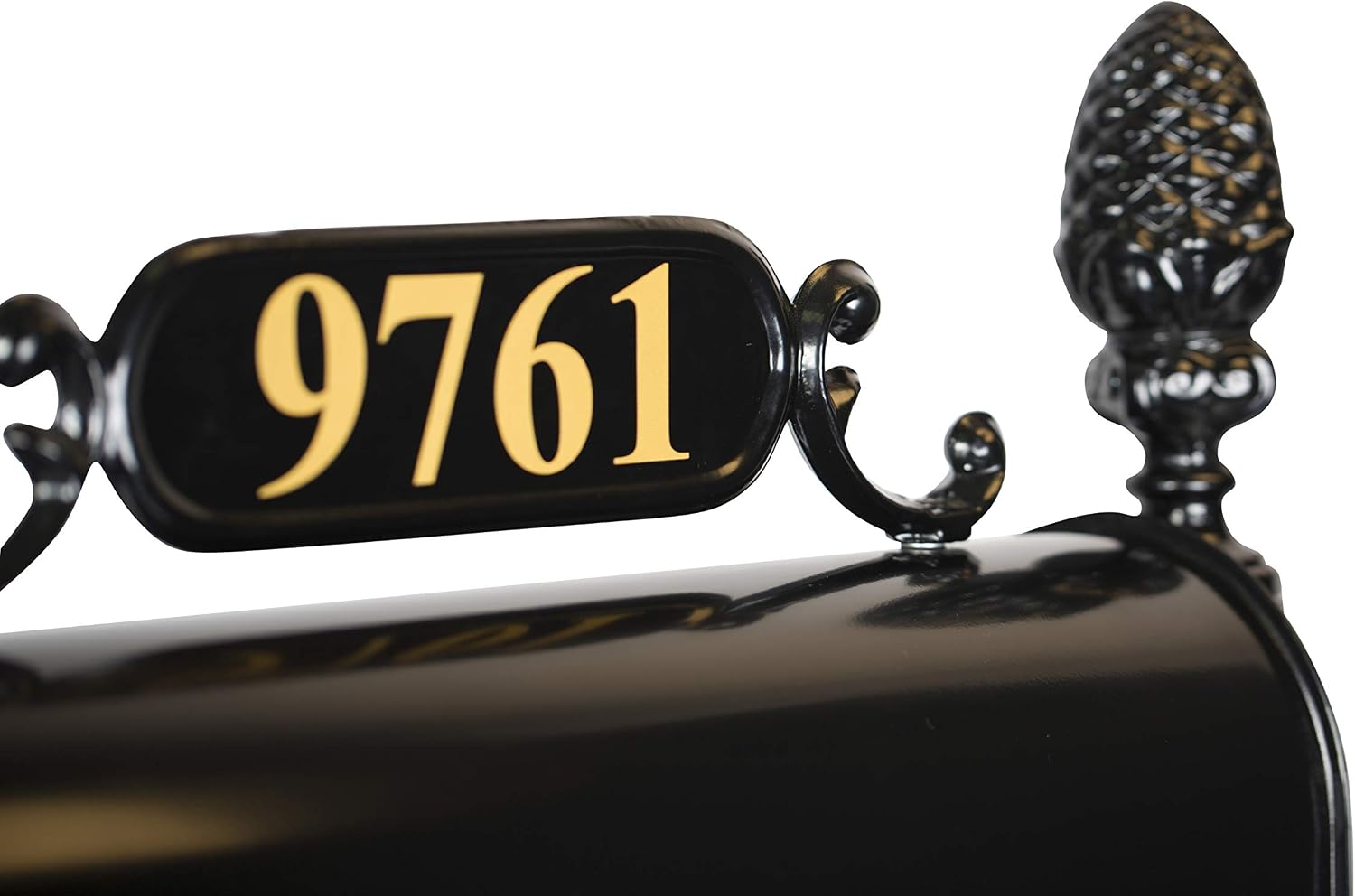 Charleston Black Mailbox System (Standard) | Cast aluminum curbside mailbox post kit features a standard black mailbox, custom address plate