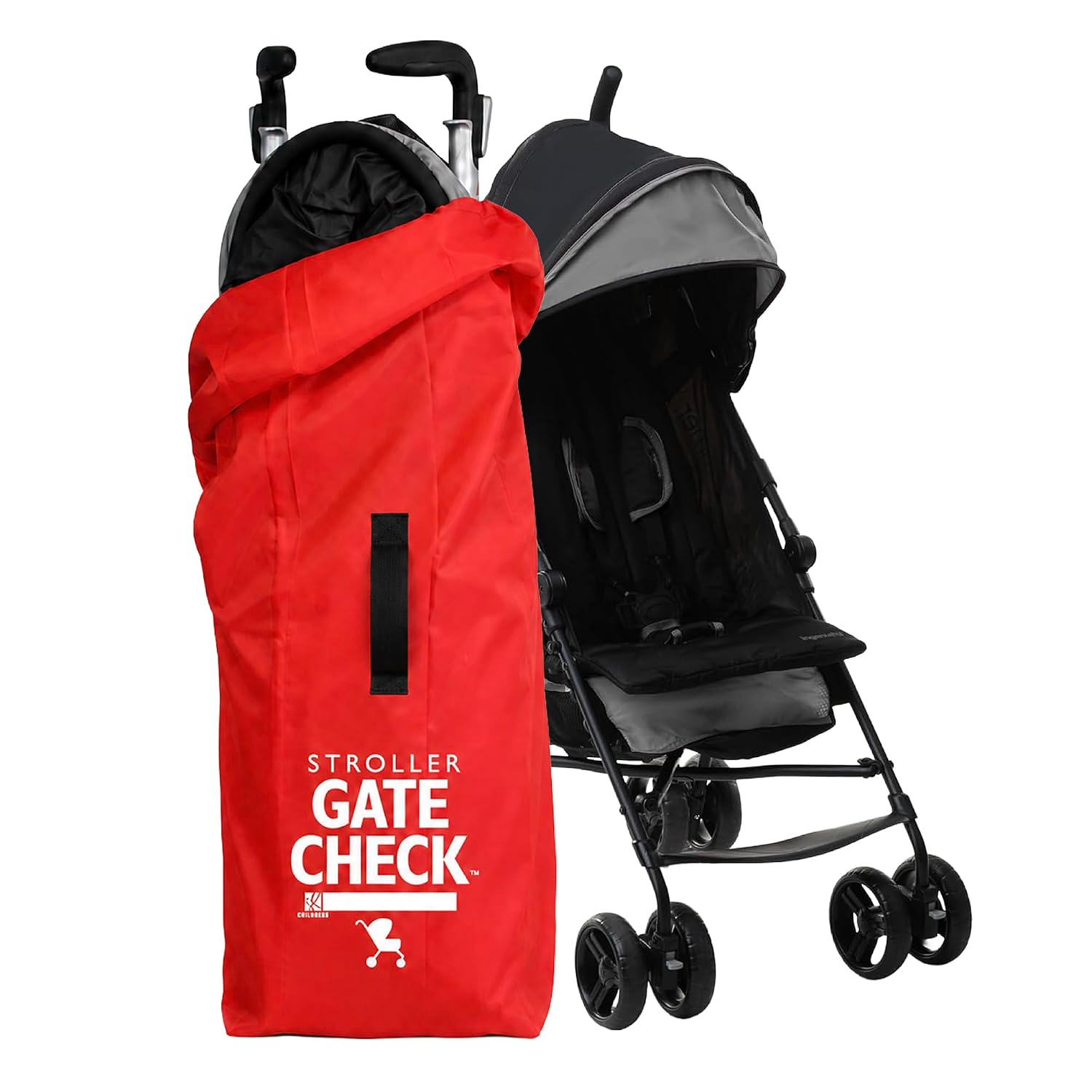 J.L. Childress Gate Check Bag for Umbrella Strollers - Travel Bag for Airplane, Fits Most Single Umbrella Baby Strollers, Airport Accessories for Gate Check, Flying Essentials - Red