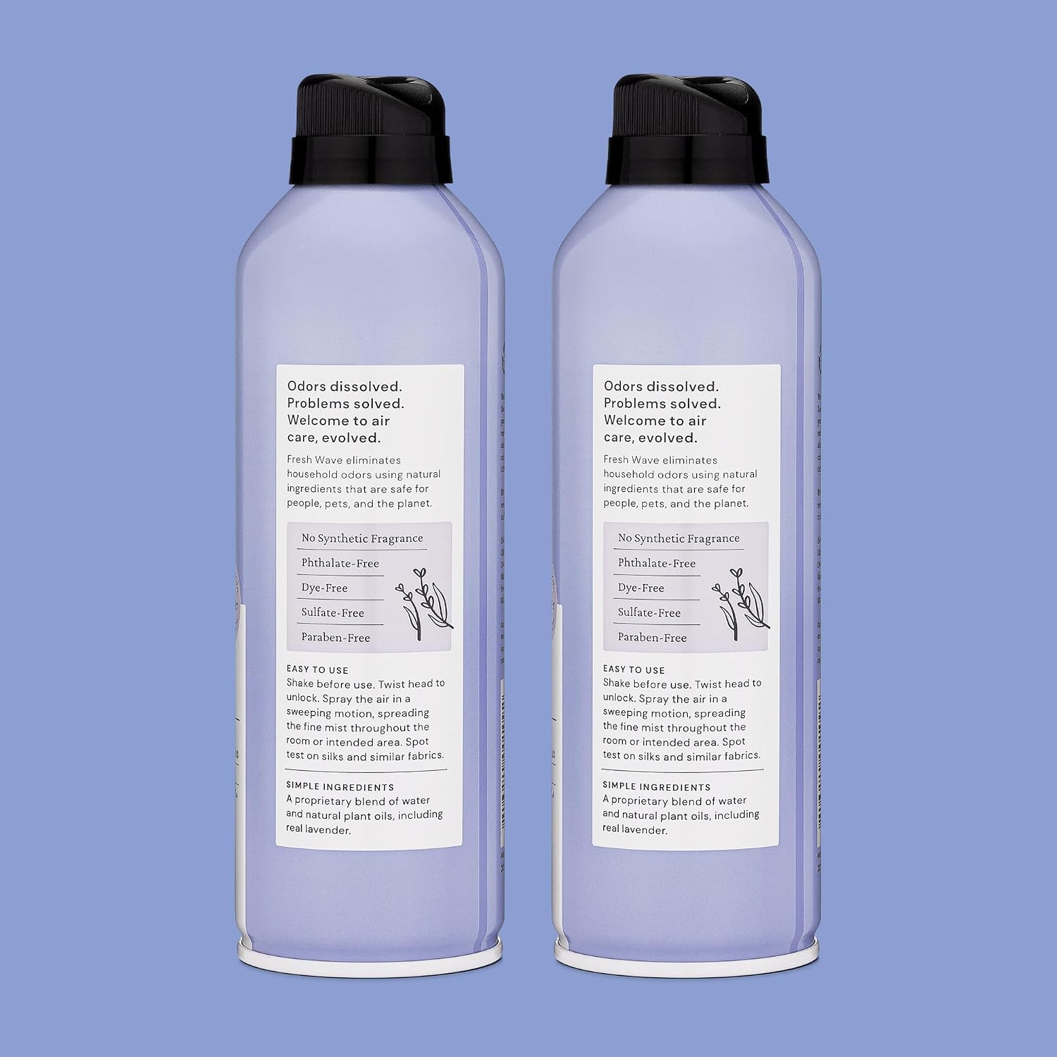 Fresh Wave Original Room and Fabric Air Freshener Spray, 2-Pk, 8 oz | Plant-based formula, Pet-safe and people-safe, Fabric and room deodorizer , For upholstery, carpets, shoes, and pet bedding
