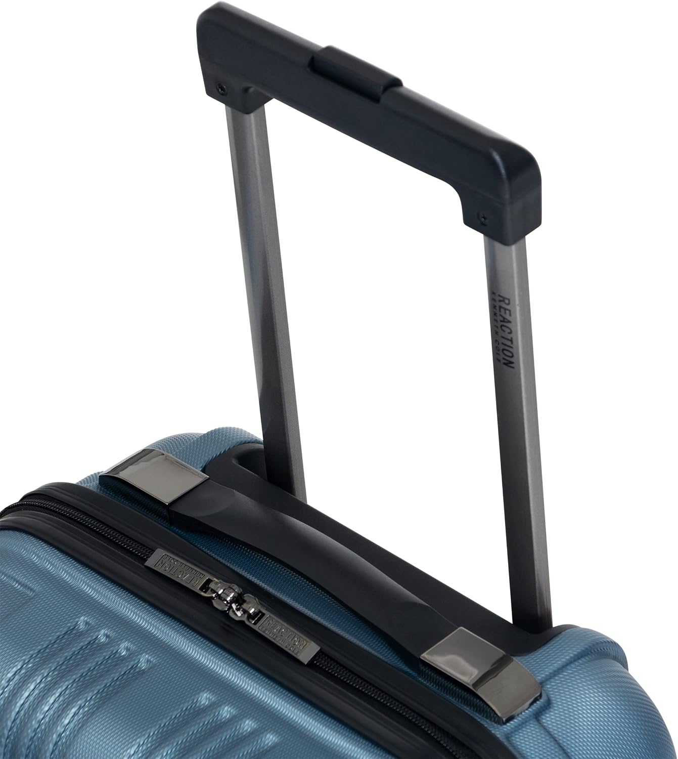 Kenneth Cole REACTION Out of Bounds Lightweight Hardshell 4-Wheel Spinner Luggage, Granite Blue, 20-Inch Carry On