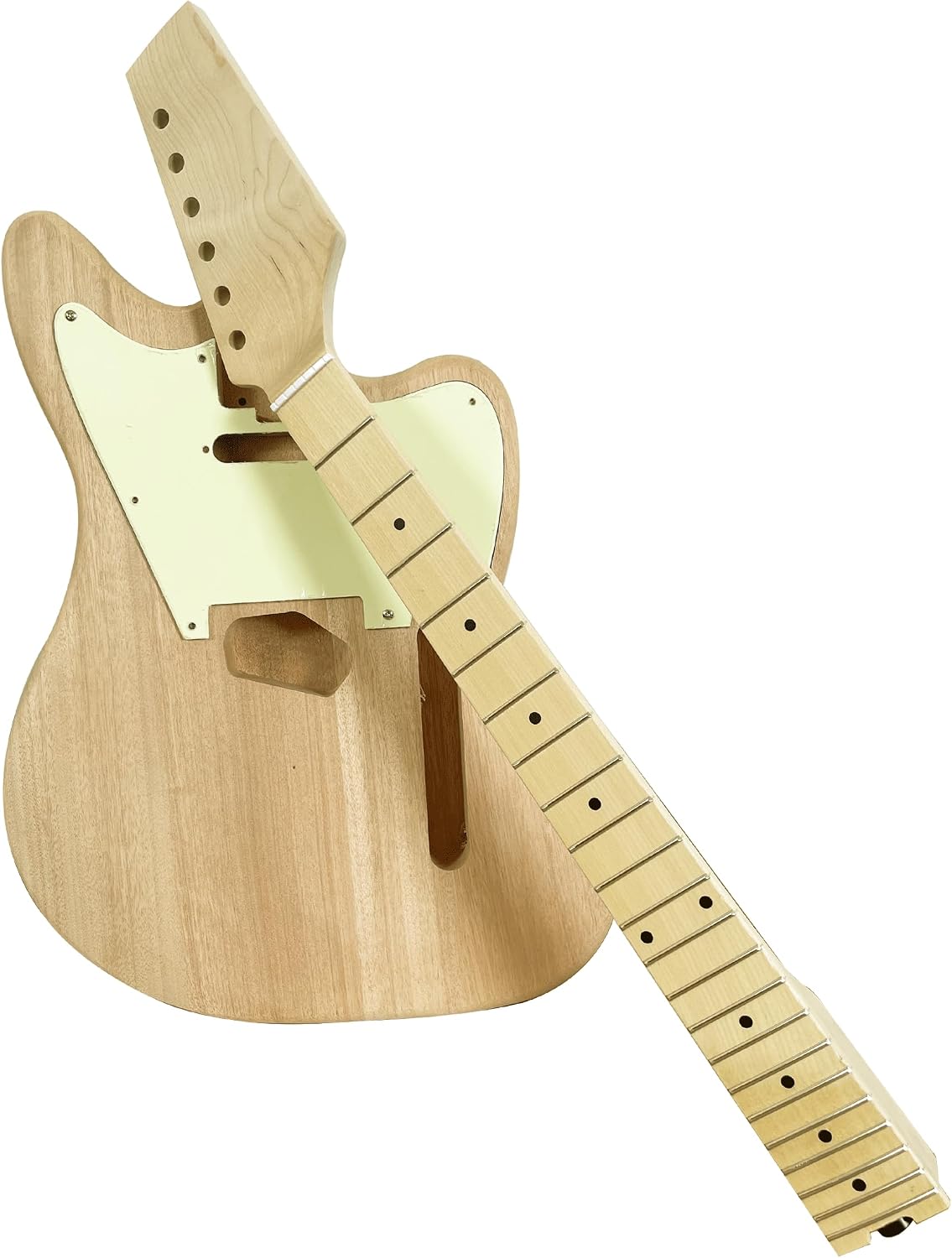 Electric Guitar Kit,Mahogany Body and Maple Neck,Maple Fretboard,Uncut DIY Guitar Kit Diy Build Your Own,Electric Guitars Unfinished