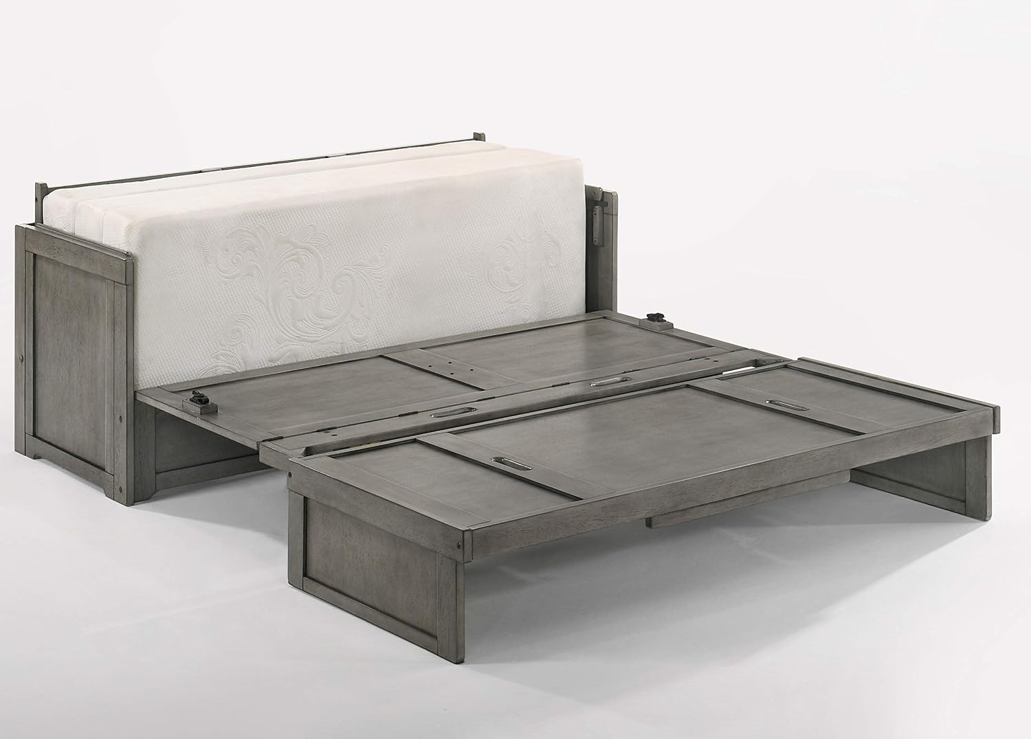 NIGHT & DAY Furniture Murphy Cube Cabinet Bed Pre-Assembled (Cherry, Queen) | Pre-Assembled