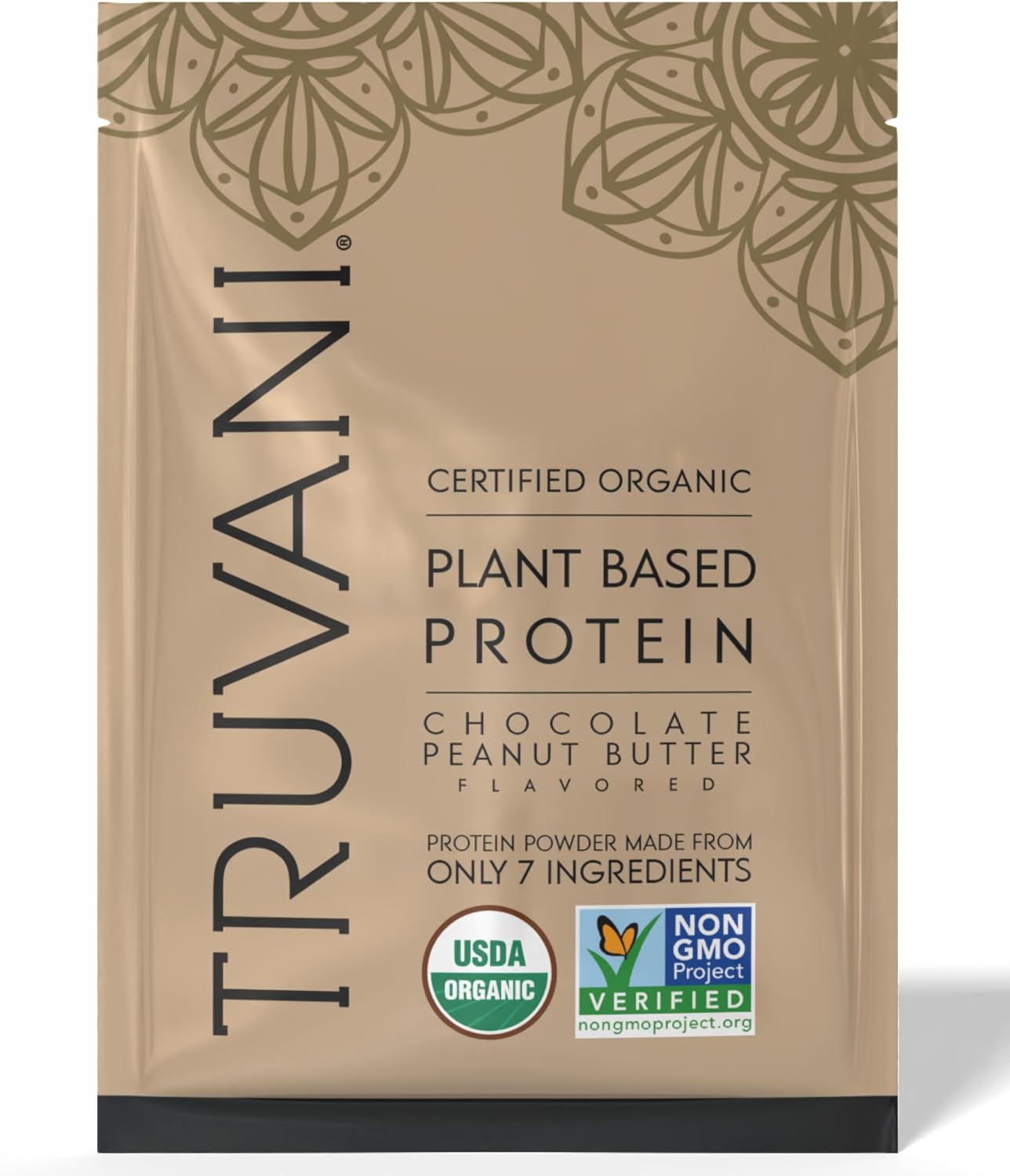 Truvani Organic Plant Based Protein Powder | Chocolate | 1 Serving