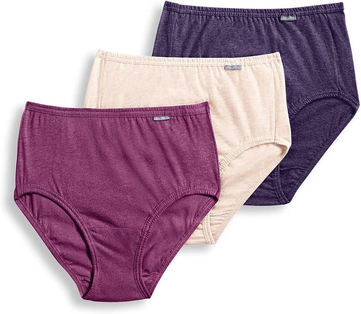 Jockey Women's Underwear 100% Cotton Elance Brief - 3 Pack
