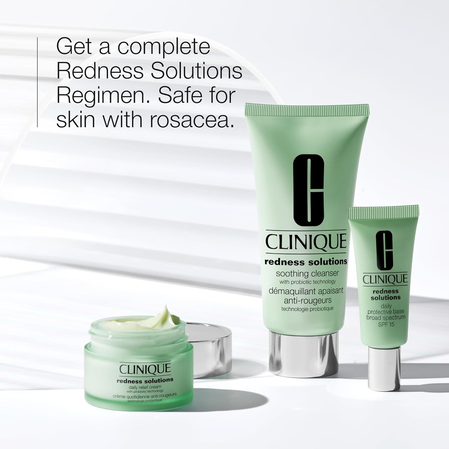 Clinique Redness Solutions Redness Regimen Skincare Set | Soothing Cleanser, 2.5 Fl Oz | Daily Relief Cream