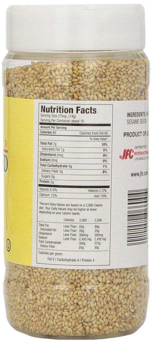 J-BASKET Sesame Seeds, White, 8-Ounce (Pack of 4)