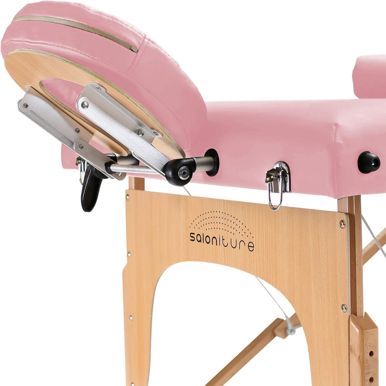 Saloniture Professional Portable Massage Table with Backrest - Black