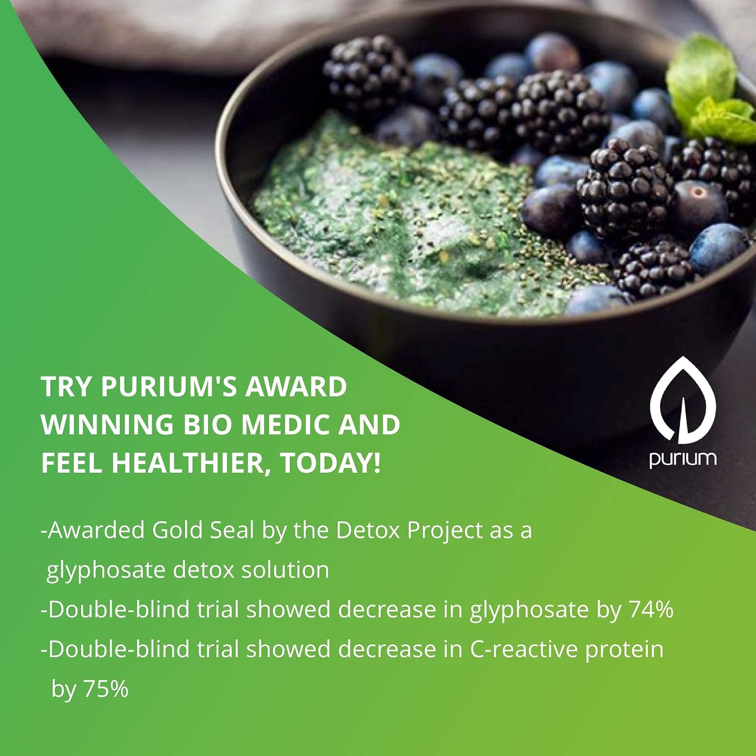 Purium Biome Medic - 60 Vegan Capsules - Gut Health Support Supplement, Removes GMO Toxins, Supports Good Bacteria, Repairs Microbiome - Vegetarian