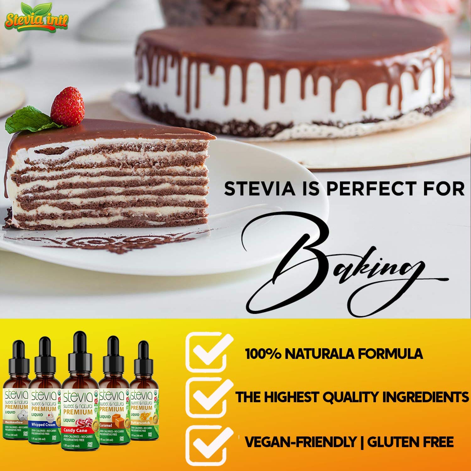 Stevia Intl - (Pack of 5) Wonka Land Bundle. Stevia Liquid Drops with 5 Flavors. All Naturally Sweet, Non-Bitter, No Sugar Added, 0 Carb, 0 Calorie