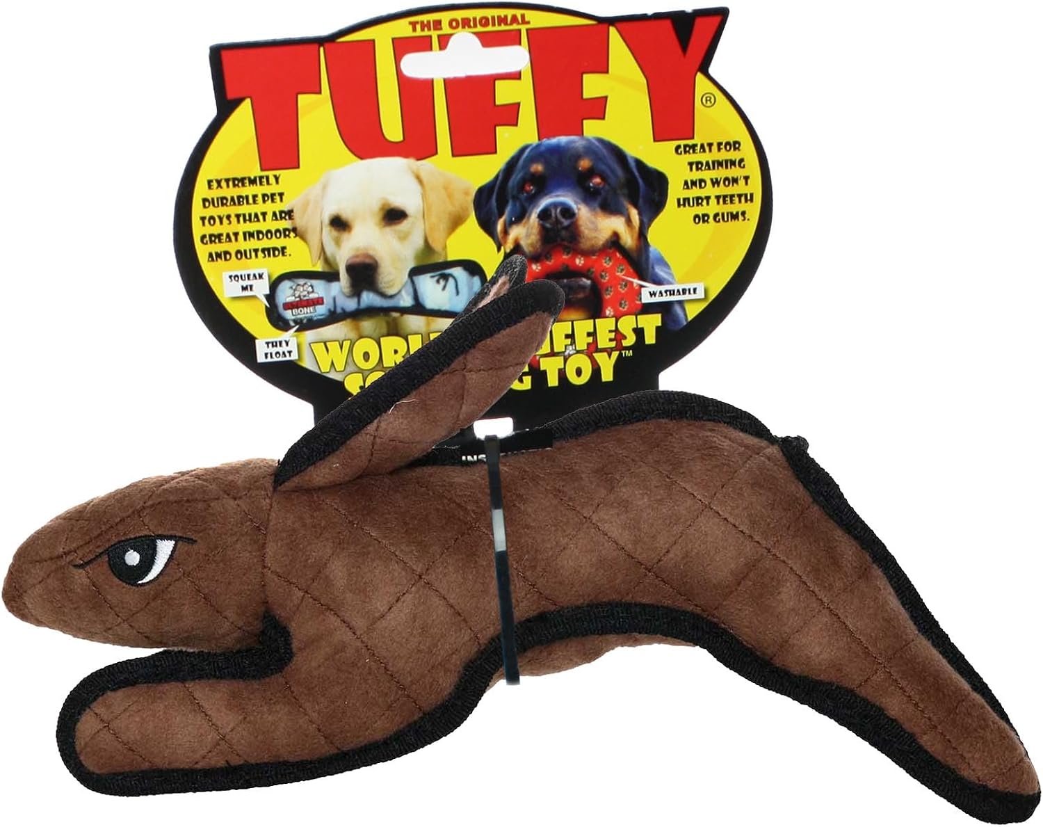 TUFFY® : Cow Dog Toy: Ultra Durable Plush Toy with Multiple Layers & Reinforced Seams, Washable and Floats, Original Construction