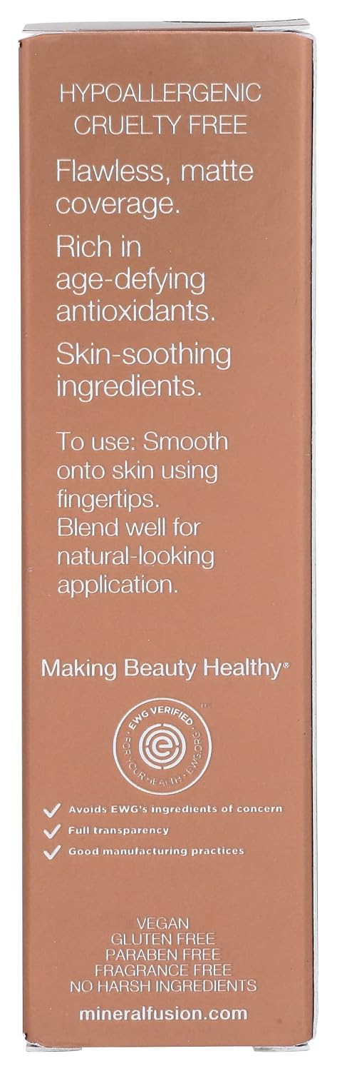 Mineral Fusion Full Coverage Liquid Foundation (Cool 1, Fair), 1 Fl Oz